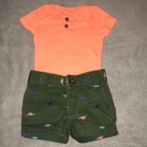 Adorable shorts and onesie set.
